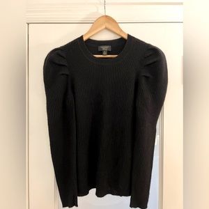 Charter Club 100% Cashmere puff cap sleeve black sweater size medium